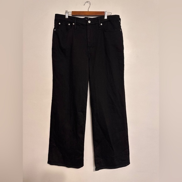 J. Crew Full Length Slim Wide Jeans 1996 Semi Stretch Black Size 32 NWT - Picture 2 of 8